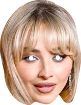 Blonde wig with bangs on a white background